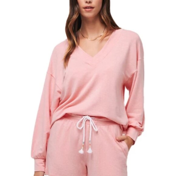 Travis Mathew Tops - Travis Mathew VIP Treatment Cloud French Terry Top Heather Pink Size Small